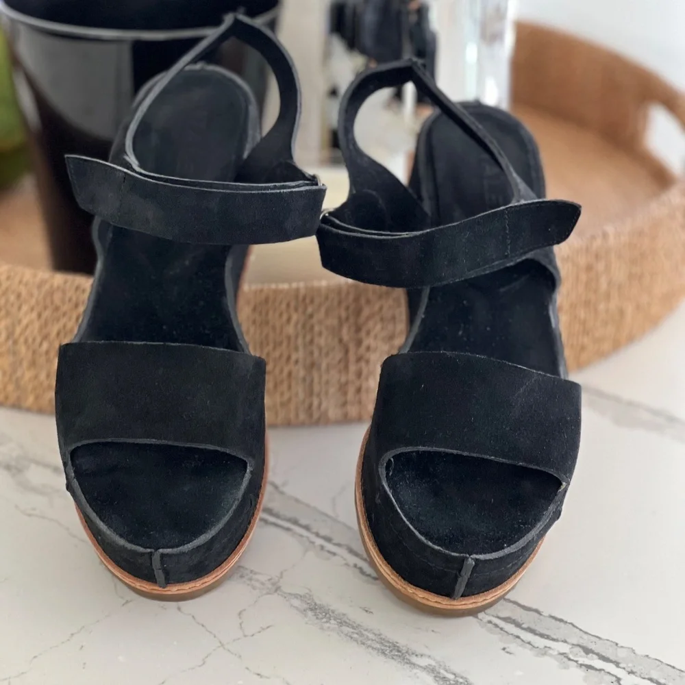 Italeau - Women's Suede Platform Shoes - Sz 38 - Picture 5 of 5